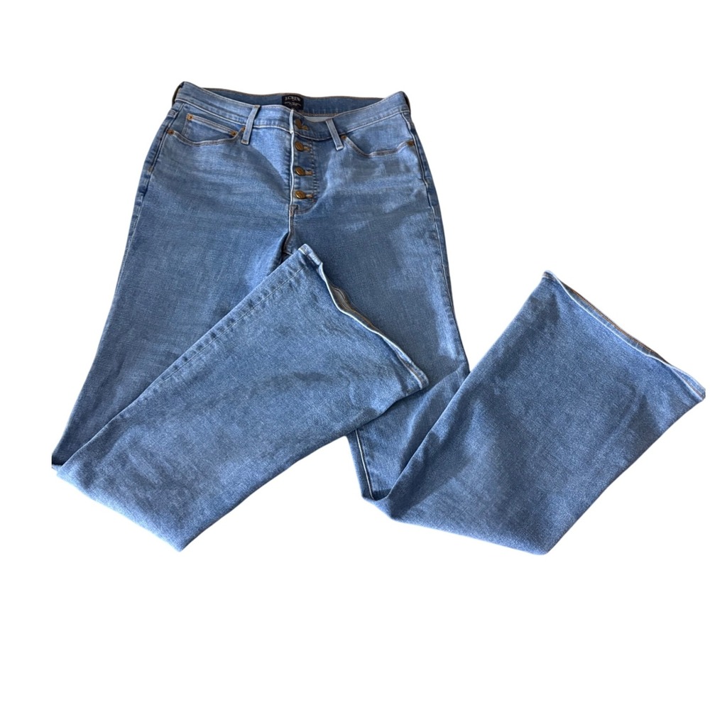 J Crew sz 27  Full Length Flare Jeans‎ Button Fly Highrise
